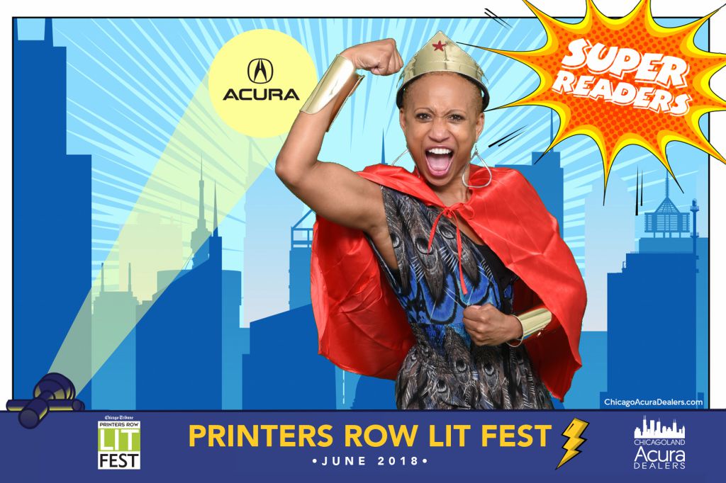 Super hero theme green screen photography at Lit Fest Chicago