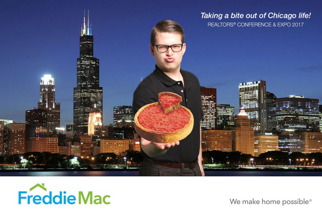 Deep dish pizza joke by Chicago Green Screen Photographer MERLO MEDIA
