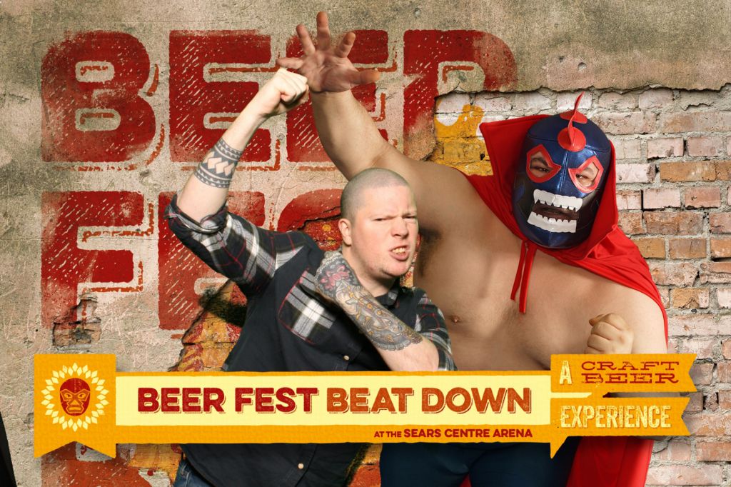 Annual photo booth entertainment for beer fest beatdown this time with luchador background