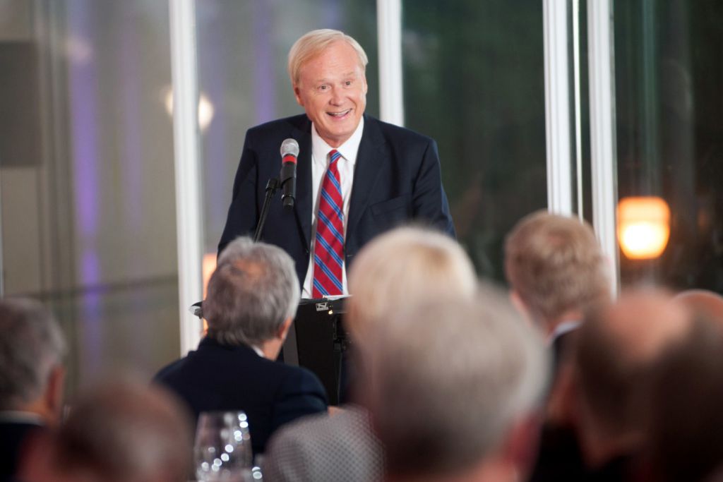 Chirs Matthews takes audience questions at private corporate event Chicago