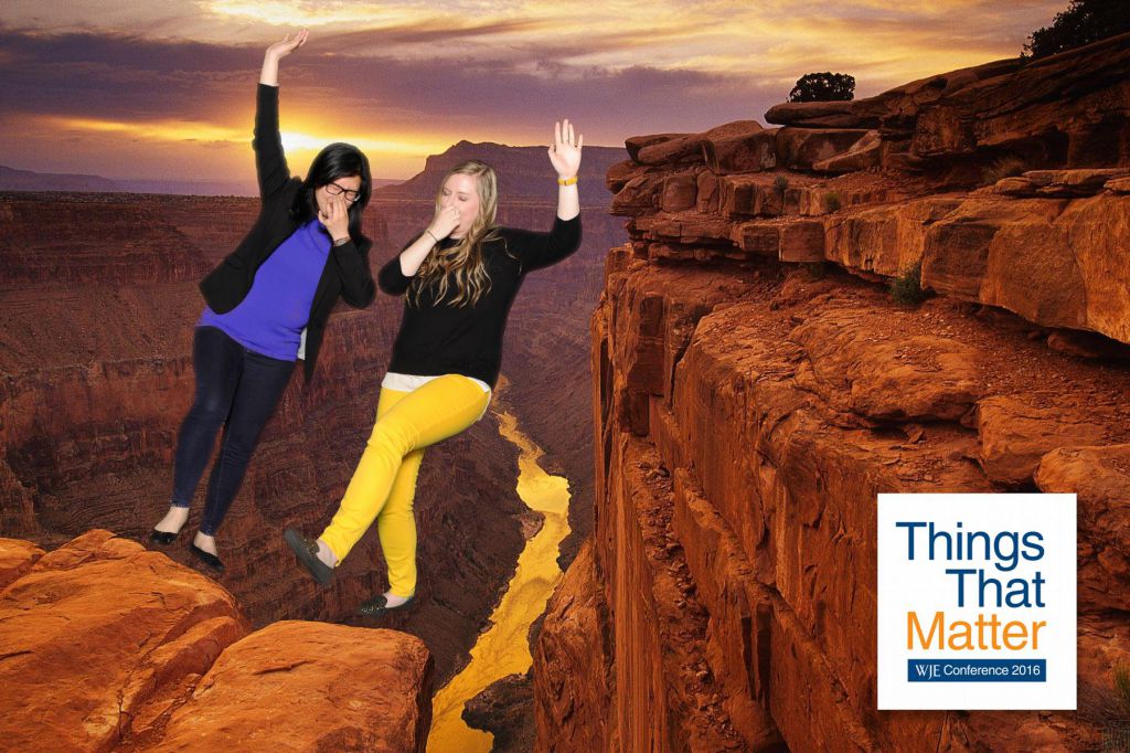 Leap of faith with green screen photography photo booth at conference