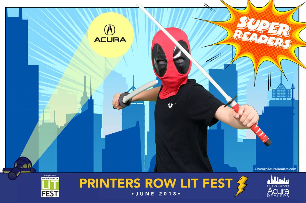 Little Deadpool gets onsite photo printed at Lit Fest Chicago