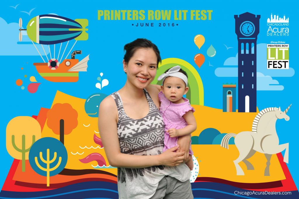 Mom and cute baby get 4x6 printed photo at Lit Fest Chicago