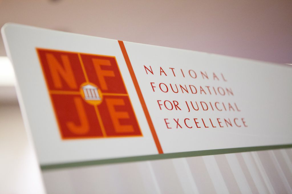 Detail photo of NFJE signage