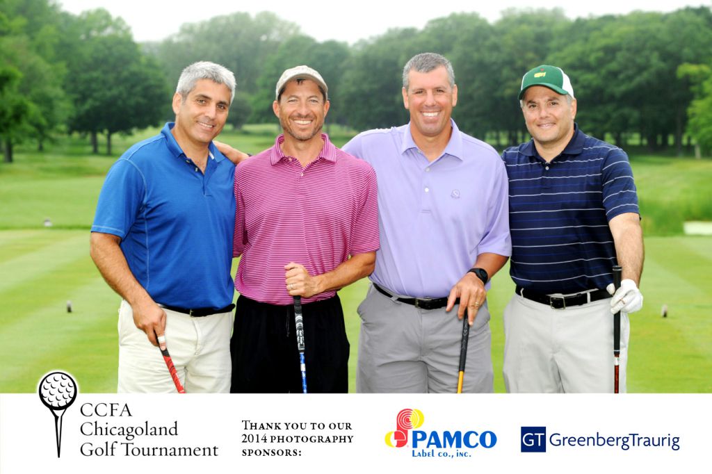 Multiple sponsors get logos on golf outing photo printed onsite